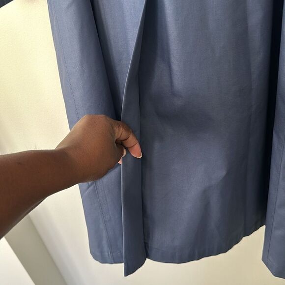 London Fog Blue Trench Coat 12 Petite - Picture 5 of 7